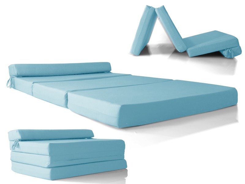 Καναπές - Κρεβάτι Flip Sofa γαλάζιο Kansas με φερμουάρ
