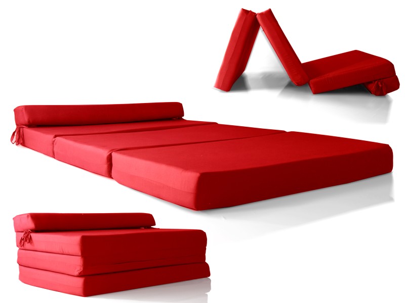 Καναπές - Κρεβάτι Flip Sofa κόκκινο Kansas με φερμουάρ