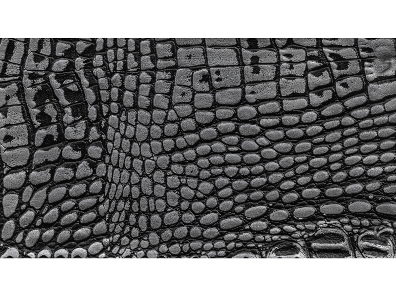 Δερματίνη με το μέτρο Manaos 11 Pu / Pvc Crocodile Skin Effect Dark Silver - Black