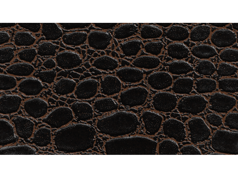 Δερματίνη με το μέτρο Manaos 3 Pu / Pvc Stone Effect Dark Brown With Cinammon Details