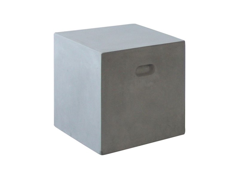 Concrete Cubic Σκαμπό Κήπου - Βεράντας, Cement Grey 37x37x40cm