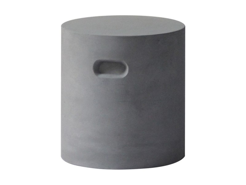 Concrete Cylinder Σκαμπό Κήπου - Βεράντας, Cement Grey Φ 37cm H.40cm