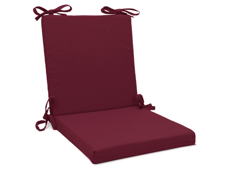 Μαξιλάρι καρέκλας λονέτα με κορδόνια στην πλάτη μονόχρωμο μπορντώ