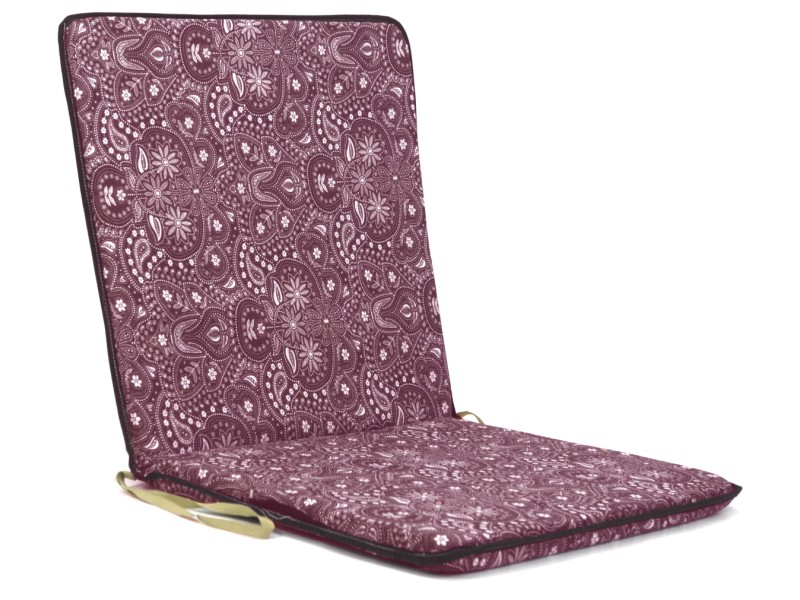 Μαξιλάρι καρέκλας με πλάτη λονέτα σχέδιο Sefu 301 Βυσσινί με ρέλι