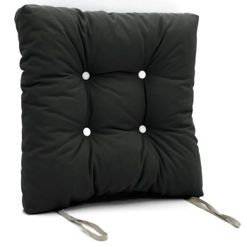 Μαξιλάρι αδιάβροχο κάθισμα με κουμπιά από ομπρελόπανο μαύρο
