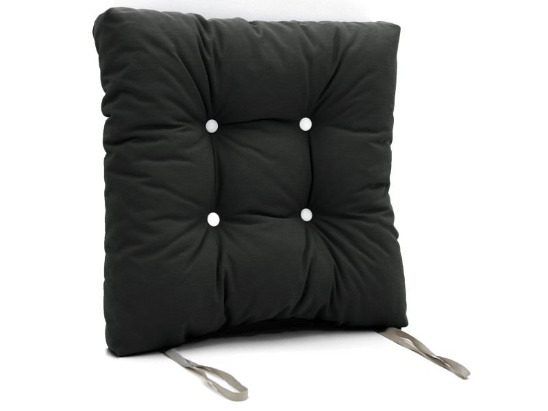 Μαξιλάρι αδιάβροχο κάθισμα με κουμπιά από ομπρελόπανο μαύρο