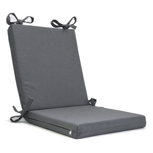 Μαξιλάρι αδιάβροχο 100% PP Olefin καρέκλας με κορδόνια στην πλάτη μονόχρωμο γκρι