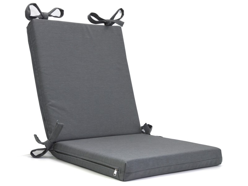 Μαξιλάρι αδιάβροχο 100% PP Olefin καρέκλας με κορδόνια στην πλάτη μονόχρωμο γκρι