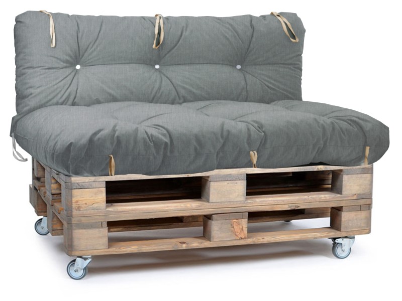 Μαξιλάρι αδιάβροχο για καναπέ με ενσωματωμένη πλάτη Μονόχρωμο γκρι 100% PP Olefin