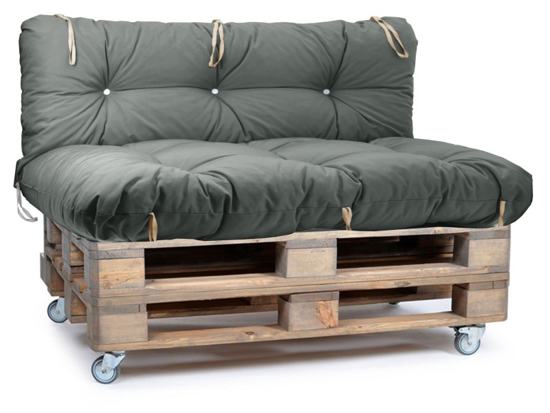 Μαξιλάρι αδιάβροχο για καναπέ με ενσωματωμένη πλάτη Μονόχρωμο γκρι σκούρο από ομπρελόπανο