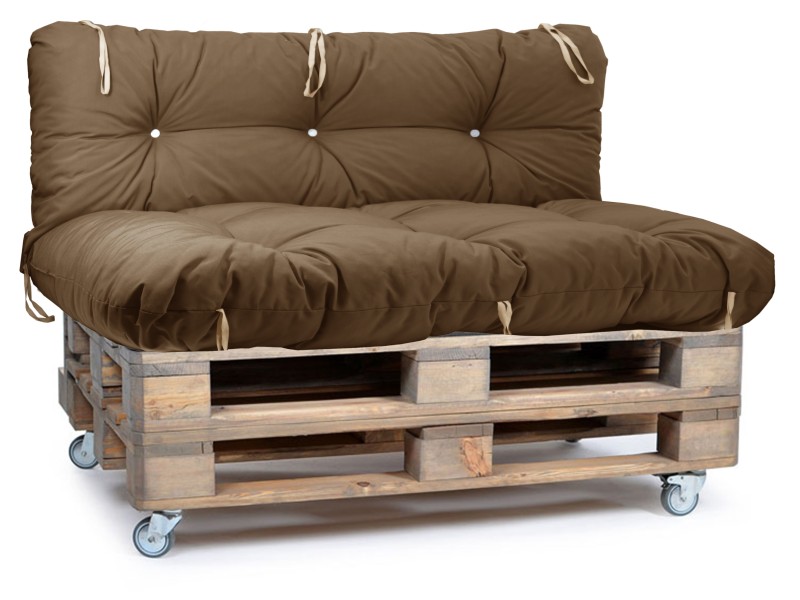 Μαξιλάρι αδιάβροχο για καναπέ με ενσωματωμένη πλάτη Μονόχρωμο καφέ από ομπρελόπανο