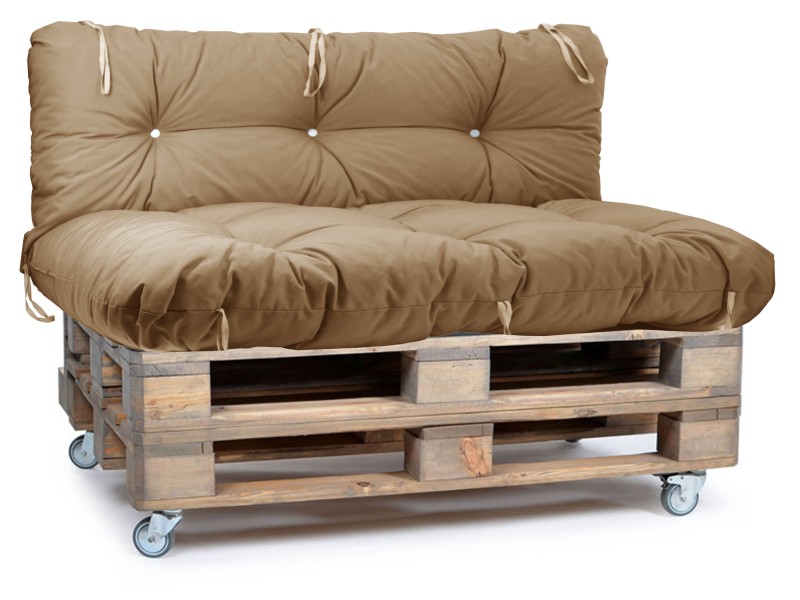 Μαξιλάρι αδιάβροχο για καναπέ με ενσωματωμένη πλάτη Μονόχρωμο καμηλό από ομπρελόπανο