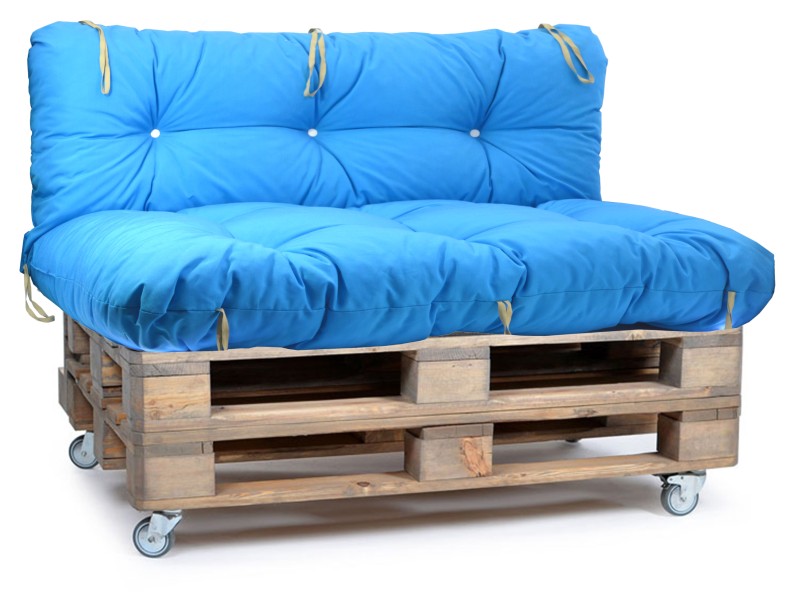 Μαξιλάρι αδιάβροχο για καναπέ με ενσωματωμένη πλάτη Μονόχρωμο μπλε ανοιχτό από ομπρελόπανο