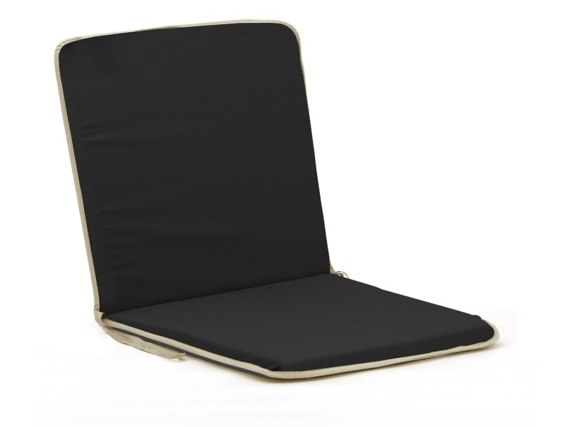 Μαξιλάρι αδιάβροχο καρέκλας με πλάτη μονόχρωμο μαύρο