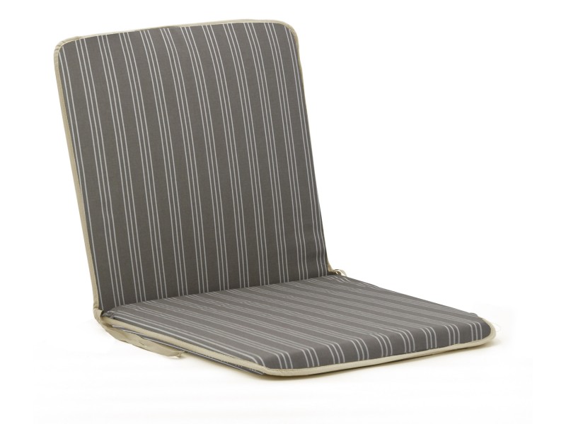 Μαξιλάρι αδιάβροχο καρέκλας με πλάτη  ρέλι Γκρι - Καφέ Με Ρίγες