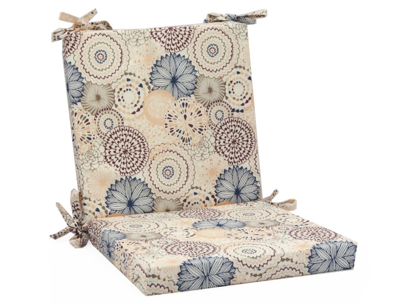 Μαξιλάρι καρέκλας Antia 101 λονέτα με κορδόνια στην πλάτη Flowers