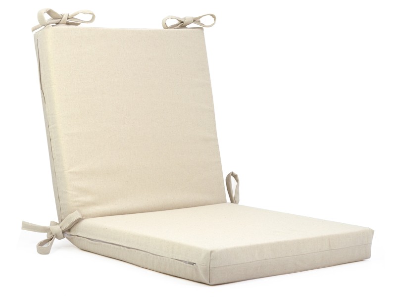 Μαξιλάρι καρέκλας καραβόπανο με κορδόνια στην πλάτη μονόχρωμο μπέζ