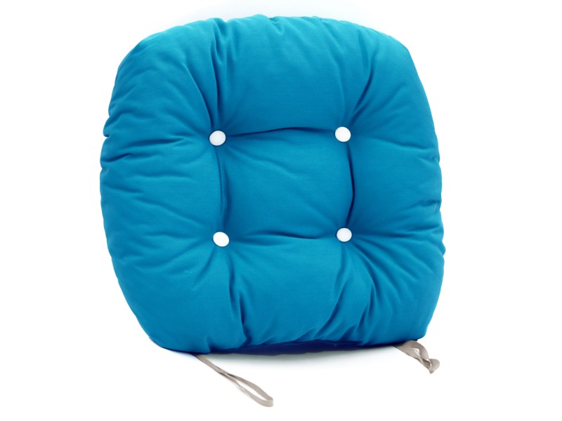 Μαξιλάρι στρογγυλό αδιάβροχο κάθισμα με κουμπιά Από Ομπρελόπανο μπλε ανοιχτό