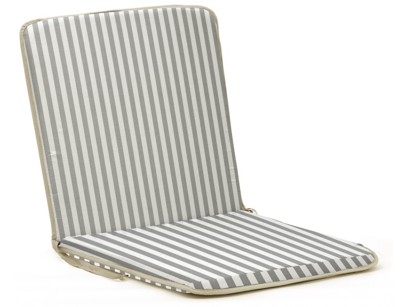 Μαξιλάρι αδιάβροχο καρέκλας με πλάτη με Ρίγες γκρι 100% PP Olefin