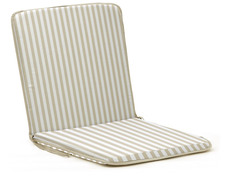 Μαξιλάρι αδιάβροχο καρέκλας με πλάτη με Ρίγες μπεζ 100% PP Olefin