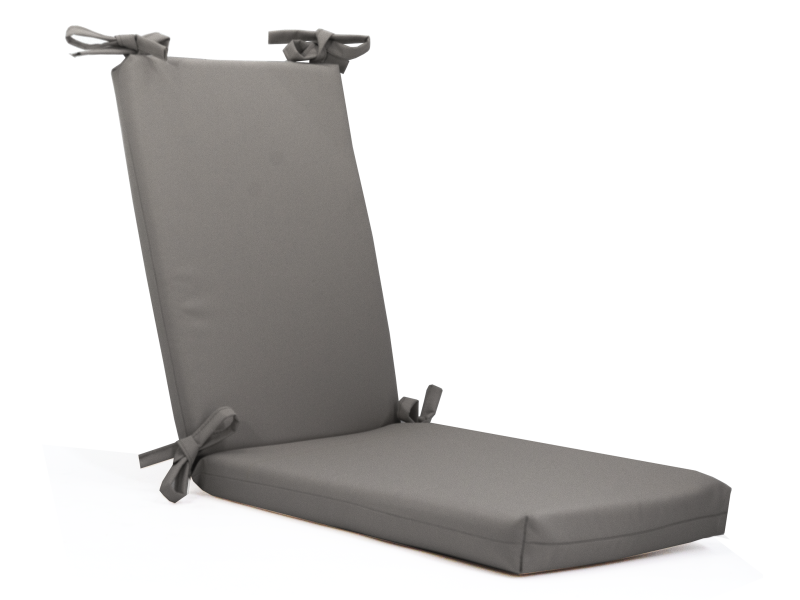 Μαξιλάρι αδιάβροχο 100% καρέκλας με κορδόνια στην πλάτη μονόχρωμο γκρι ανοιχτό