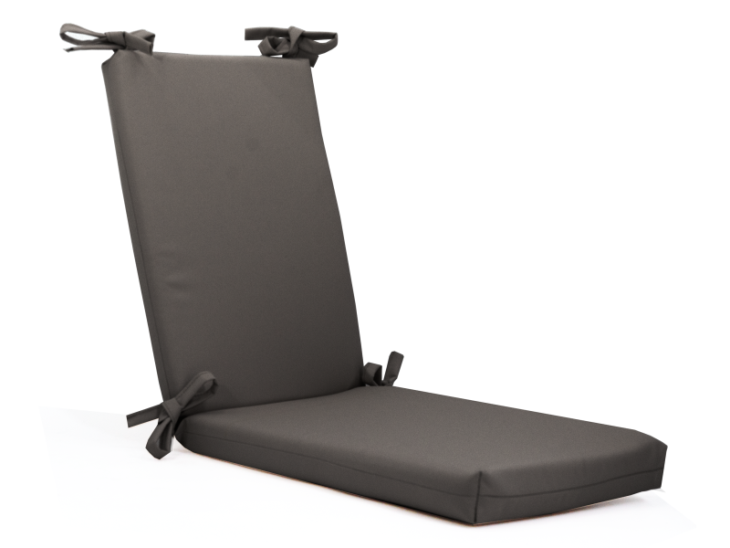 Μαξιλάρι αδιάβροχο 100% καρέκλας με κορδόνια στην πλάτη μονόχρωμο γκρι σκούρο