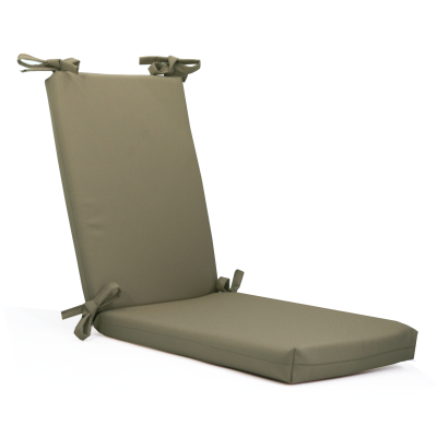 Μαξιλάρι αδιάβροχο 100% καρέκλας με κορδόνια στην πλάτη μονόχρωμο kakki