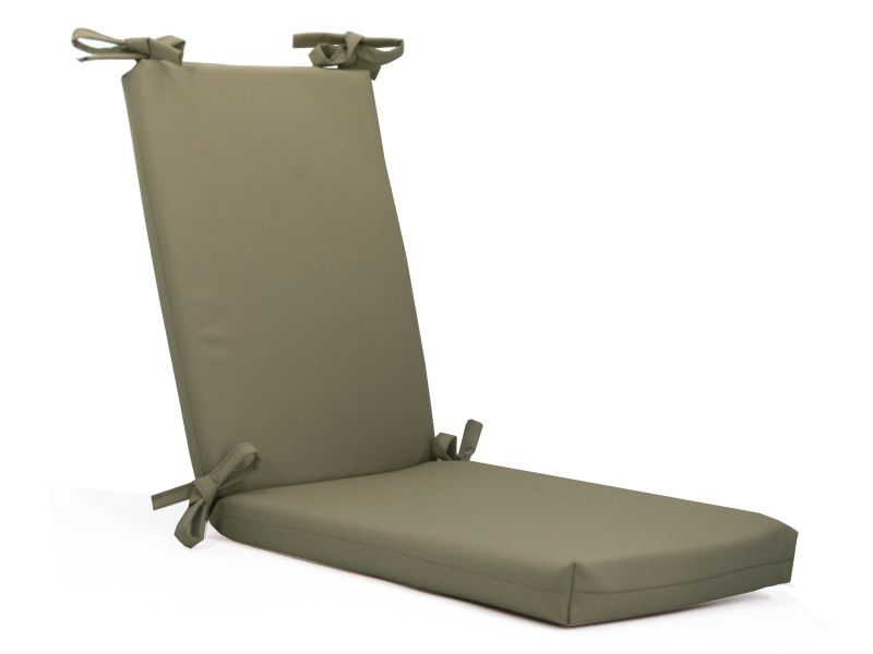 Μαξιλάρι αδιάβροχο 100% καρέκλας με κορδόνια στην πλάτη μονόχρωμο kakki