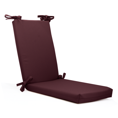 Μαξιλάρι αδιάβροχο 100% καρέκλας με κορδόνια στην πλάτη μονόχρωμο μπορντώ