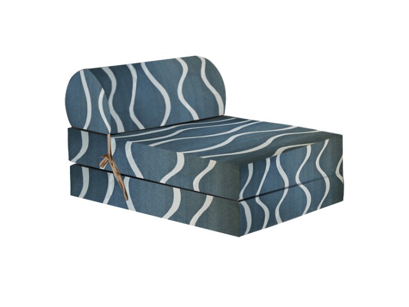 Πολυθρόνα - Κρεβάτι Flip Chair Μπλέ Denim Με Σχέδιο Warren Florina