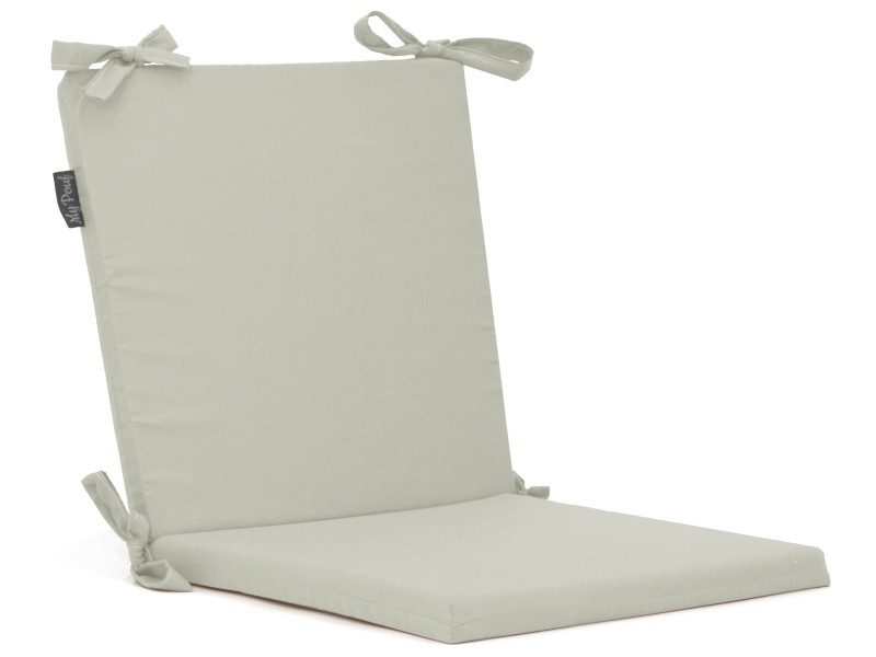 Μαξιλάρι καρέκλας με κορδόνια στην πλάτη μονόχρωμο εκρού - Ύφασμα Κρετόν