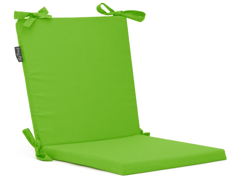 Μαξιλάρι καρέκλας με κορδόνια στην πλάτη μονόχρωμο λαχανί - Ύφασμα Κρετόν