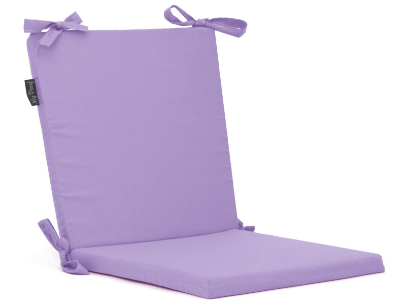 Μαξιλάρι καρέκλας με κορδόνια στην πλάτη μονόχρωμο λιλά - Ύφασμα Κρετόν