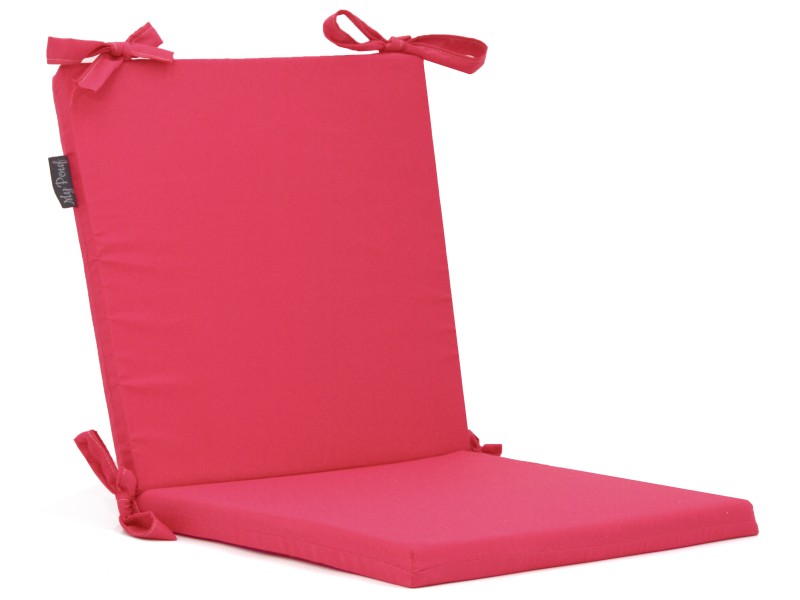 Μαξιλάρι καρέκλας με κορδόνια στην πλάτη μονόχρωμο σομόν - Ύφασμα Κρετόν