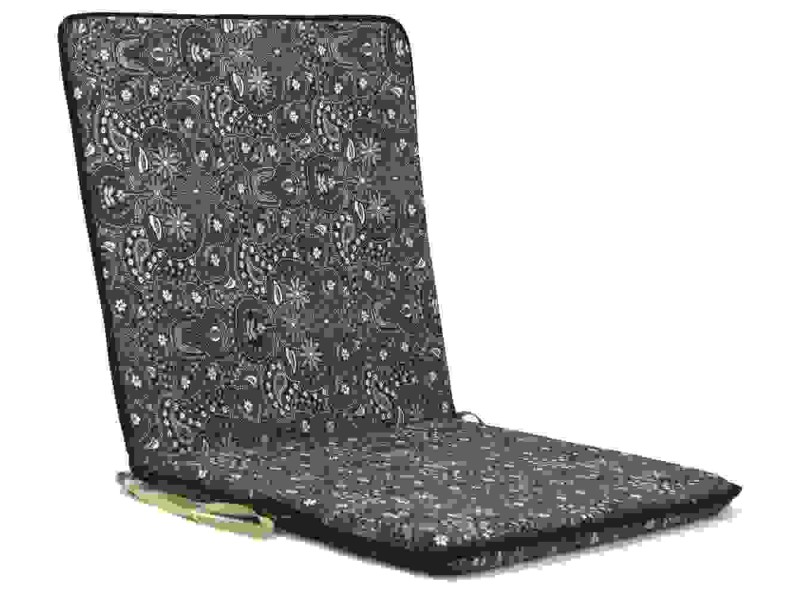 Μαξιλάρι καρέκλας με πλάτη λονέτα σχέδιο Sefu 850 Μαύρο με ρέλι