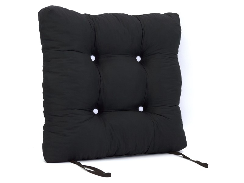 Μαξιλάρι κάθισμα μπαμπού - Κρετόν μαύρο ύφασμα