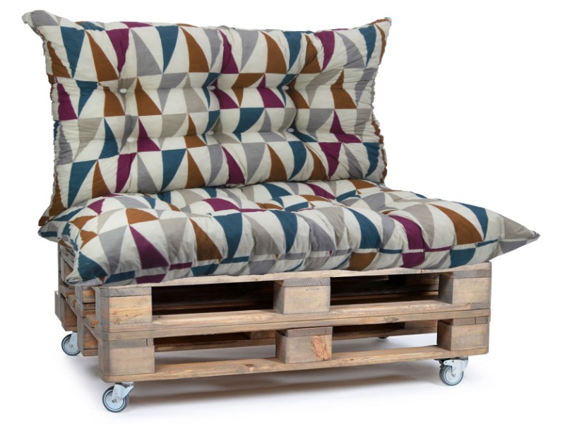 Μαξιλάρι για καναπέ με ενσωματωμένη πλάτη - Σχέδιο Qatar Κρετόν ύφασμα