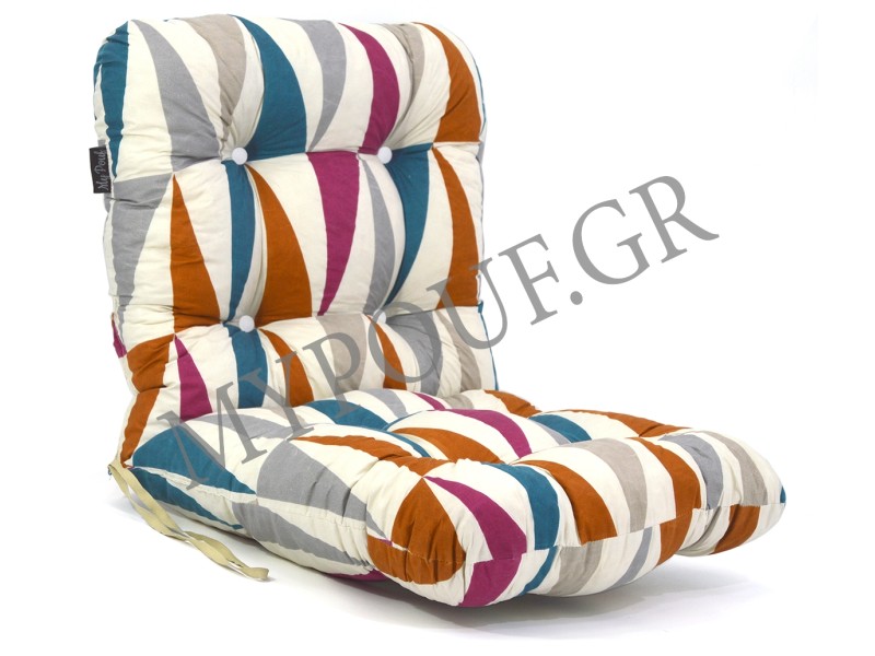 Μαξιλάρι κάθισμα με πλάτη με κουμπιά -  Qatar | Ύφασμα Κρετόν