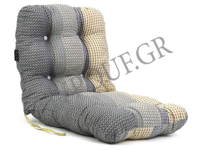 Μαξιλάρι κάθισμα με πλάτη με κουμπιά -  Sahara | Ύφασμα Κρετόν
