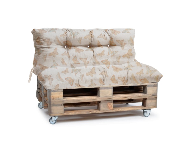 Μαξιλάρι για καναπέ με ενσωματωμένη πλάτη λονέτα - Σχέδιο Πεταλούδες Evelyn 601