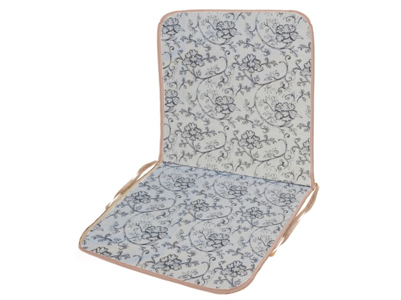 Μαξιλάρι καρέκλας με πλάτη λονέτα σχέδιο Μπέζ Με Λουλούδια Sacha 850