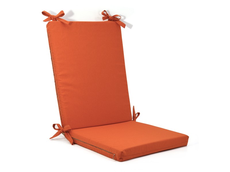 Μαξιλάρι καρέκλας λονέτα με κορδόνια στην πλάτη μονόχρωμο πορτοκαλί