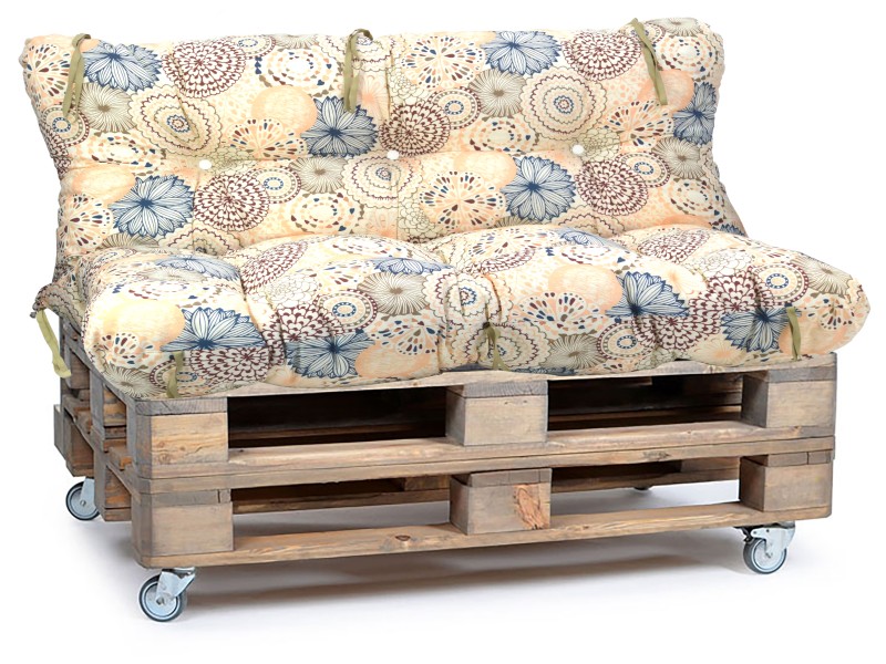 Μαξιλάρι για καναπέ με ενσωματωμένη πλάτη - Με Σχέδιο Antia 101 - Λονέτα Ύφασμα Flowers
