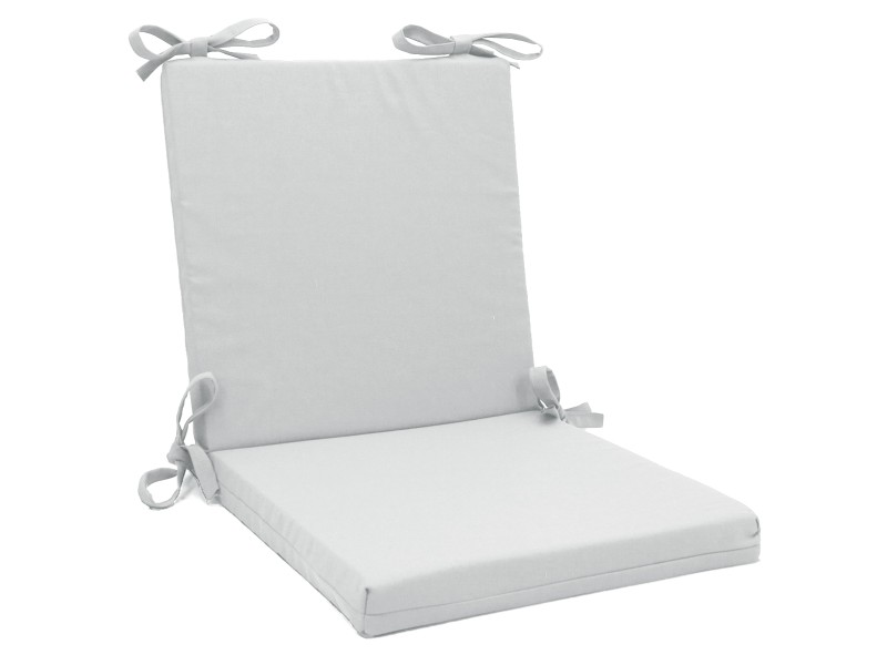 Μαξιλάρι καρέκλας λονέτα με κορδόνια στην πλάτη μονόχρωμο λευκό