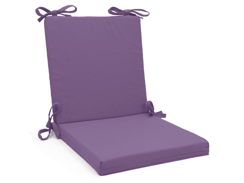 Μαξιλάρι καρέκλας λονέτα με κορδόνια στην πλάτη μονόχρωμο μωβ