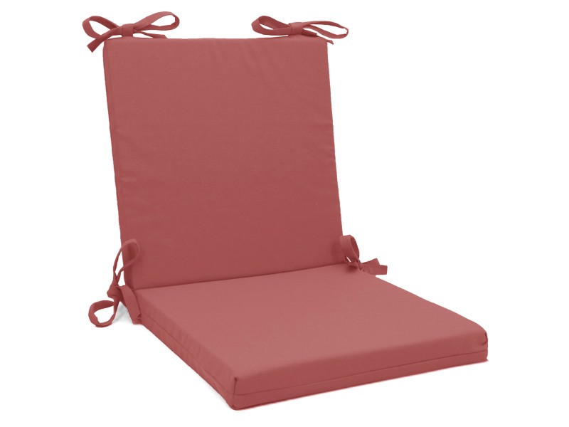 Μαξιλάρι καρέκλας λονέτα με κορδόνια στην πλάτη μονόχρωμο ροζ - σομόν