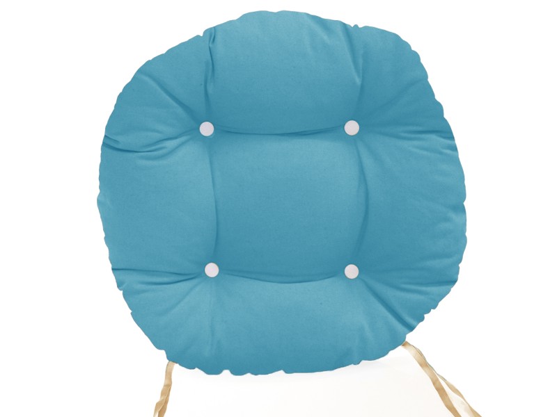 Μαξιλάρι στρογγυλό κάθισμα μπαμπού - Λονέτα μονόχρωμο γαλάζιο