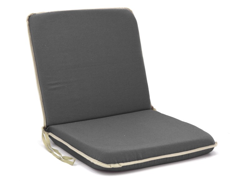 Μαξιλάρι καρέκλας με πλάτη λονέτα μονόχρωμο ανθρακί με ρέλι