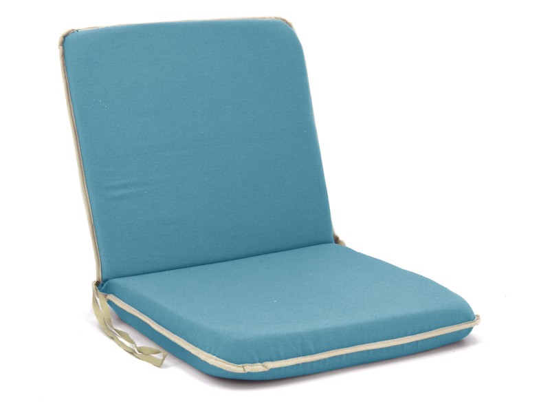 Μαξιλάρι καρέκλας με πλάτη λονέτα μονόχρωμο γαλάζιο με ρέλι