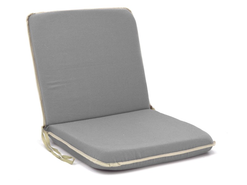 Μαξιλάρι καρέκλας με πλάτη λονέτα μονόχρωμο γκρι με ρέλι